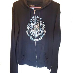 Woman's Harry Potter Licensed Hogwart's Crest Hoodie - Black XL